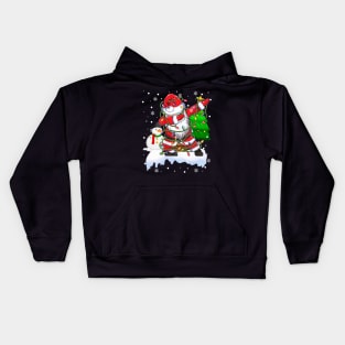 Dab Dance Santa Funny Christmas Lights Dabbing Santa Snowman Xmas Kids Hoodie